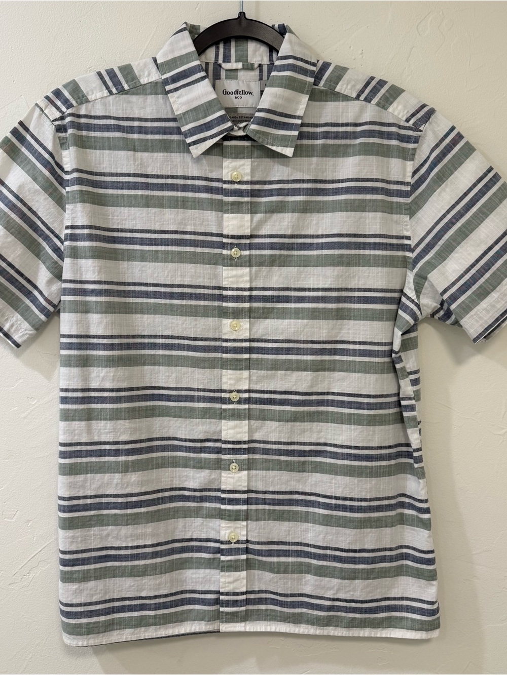 Goodfellow & Co Men’s Short-Sleeve Button-Down Shirt - White, Green, Blue